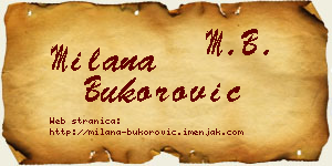 Milana Bukorović vizit kartica